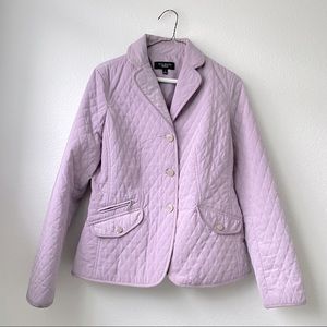 052. Talbots Lavender Quilted Button Jacket